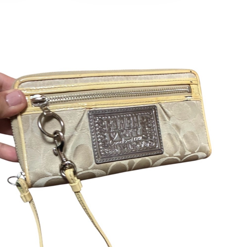 Coach Poppy Yellow Signature Wristlet Wallet